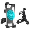 Soporte Porta Celular 360° Para Motocicleta Con Cargador USB Universal Carga Rápida