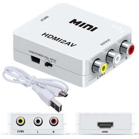 Convertidor HDMI a RCA-AV Audio Video, de Digital a Analogo Convertidor de señal HDMI a AV