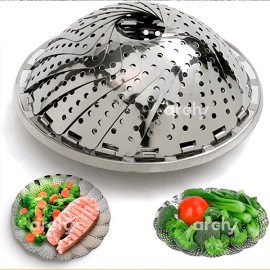 Cestillo plegable para cocer a vapor de acero inoxidable para alimentos, verduras, carnes y más, comida mas saludable